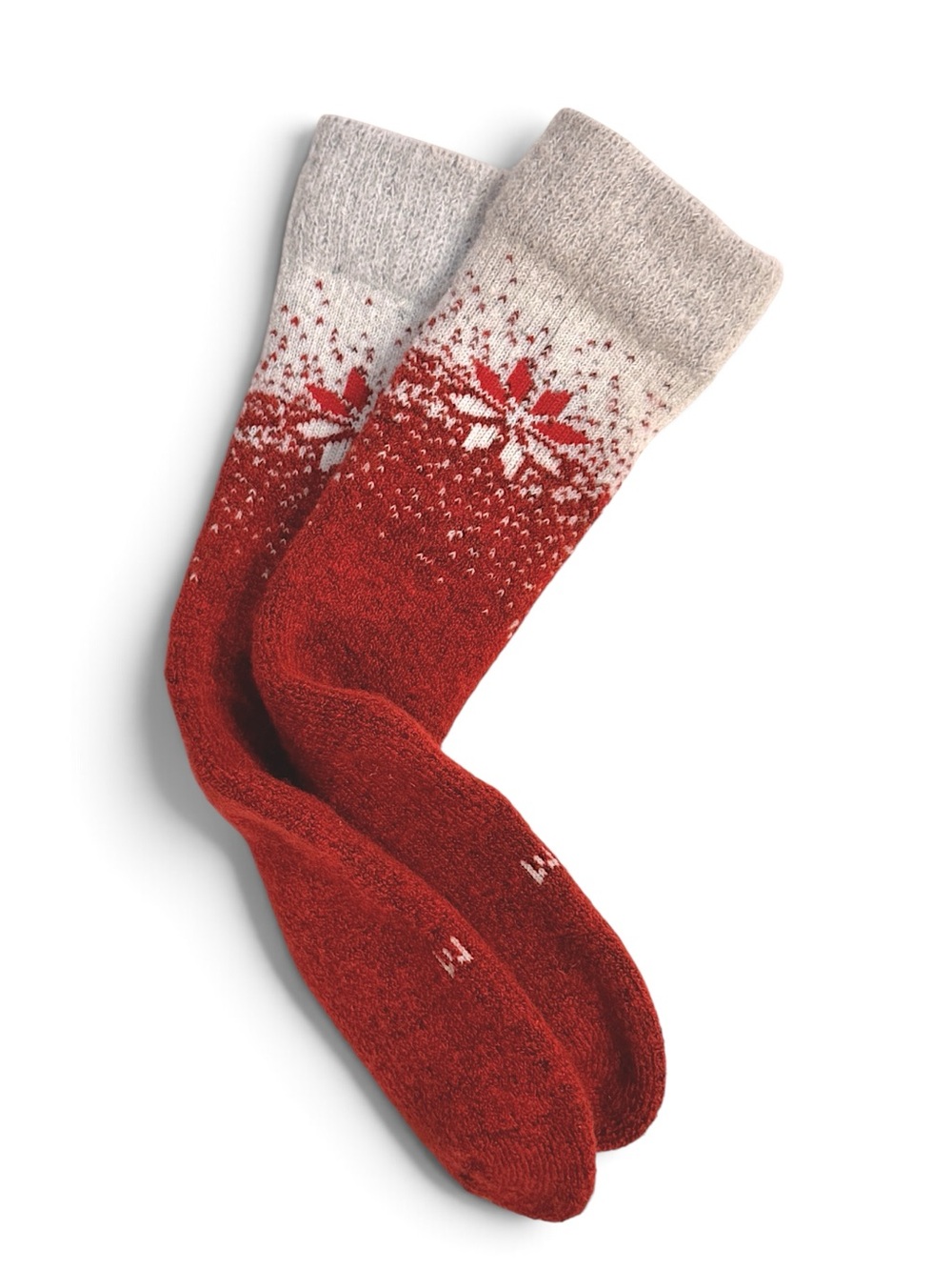 Warrior Alpaca Socks NWOT Medium Cozy Red and Cream Unisex